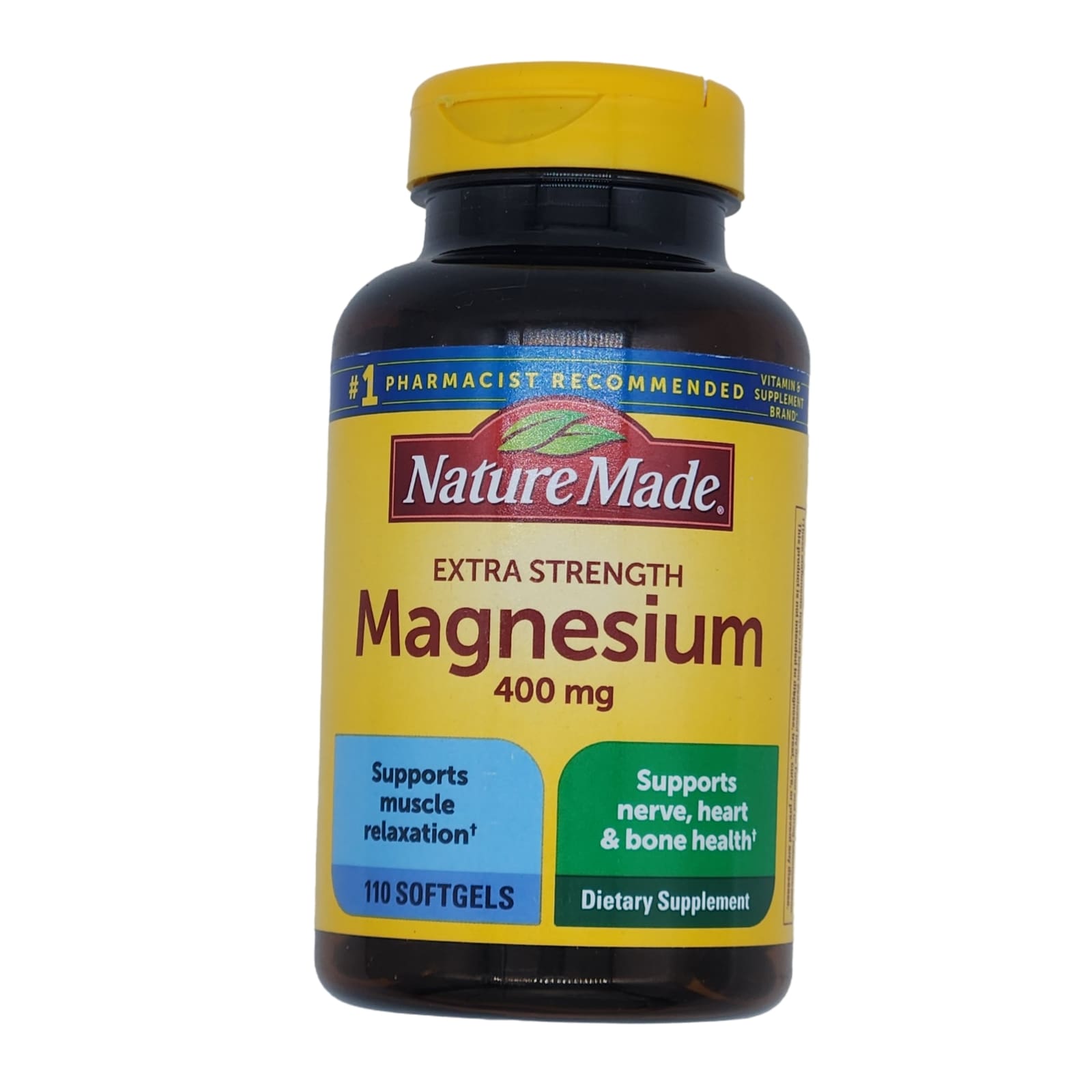 Nature Made Extra Strength Magnesium Oxide 400 mg, Dietary Supplement for Muscle Support, 110 Count softgels