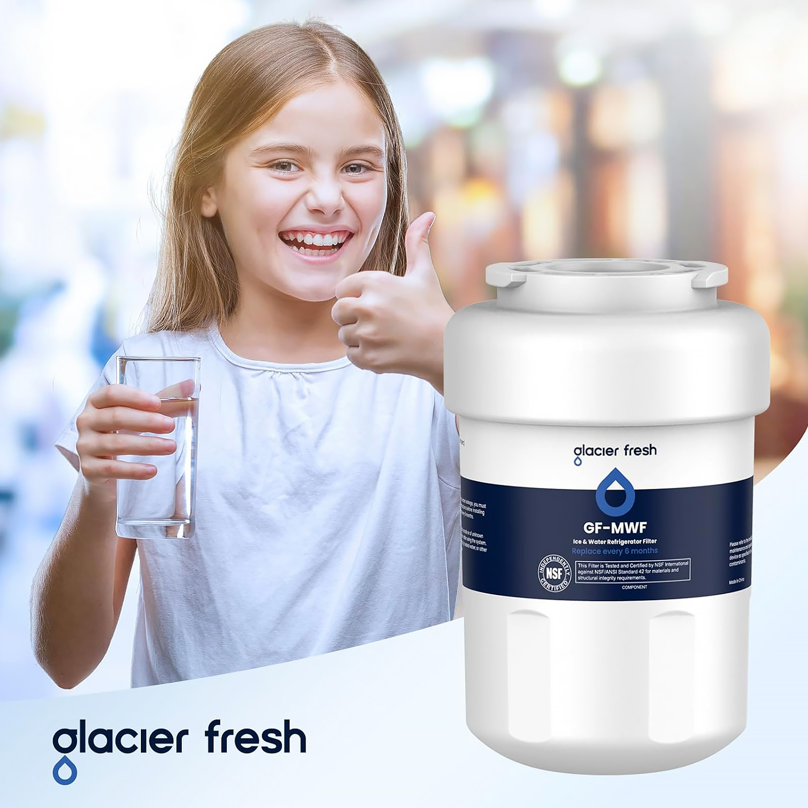 GLACIER FRESH Replacement for MWF Refrigerator Water Filters - Choose Pack