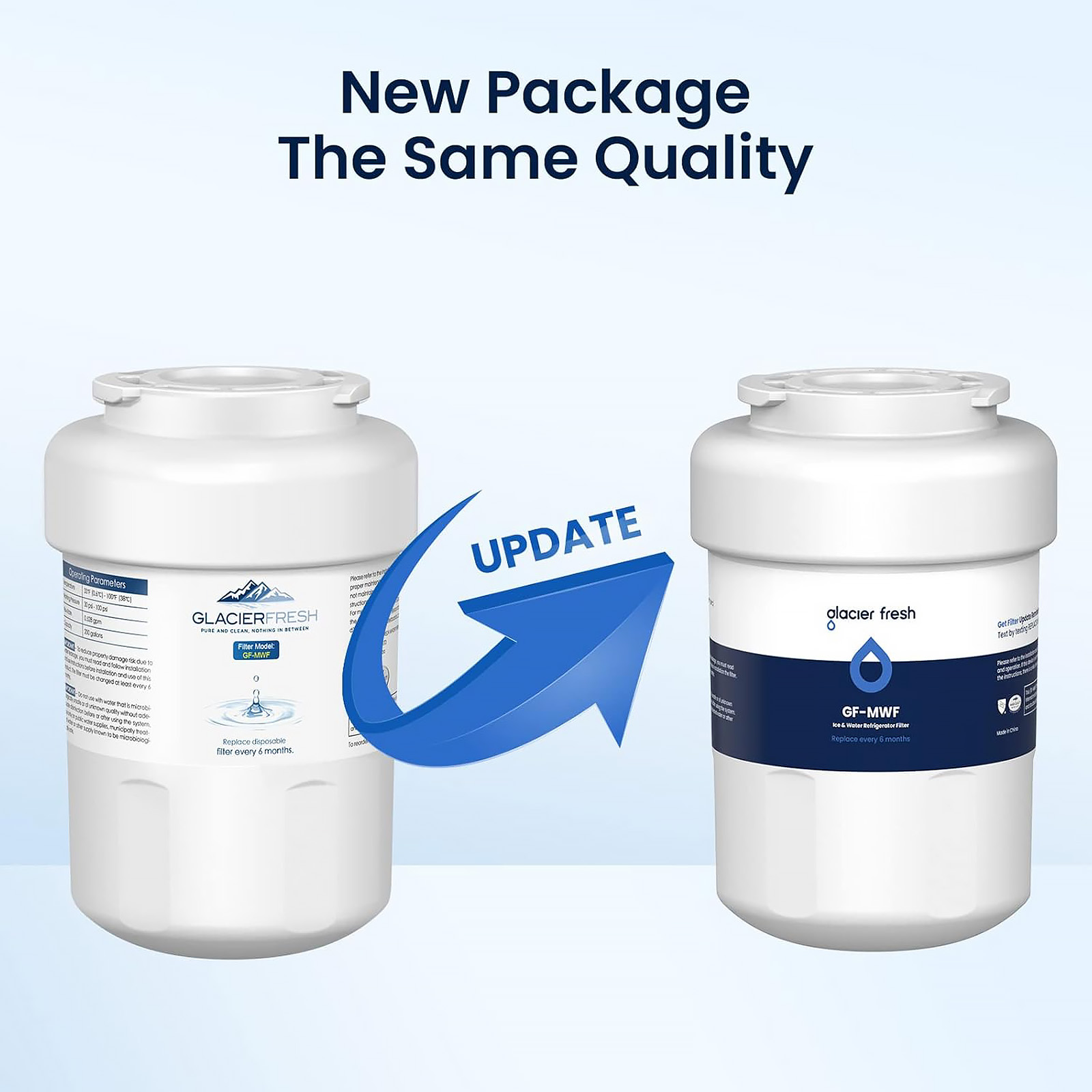 GLACIER FRESH Replacement for MWF Refrigerator Water Filters - Choose Pack