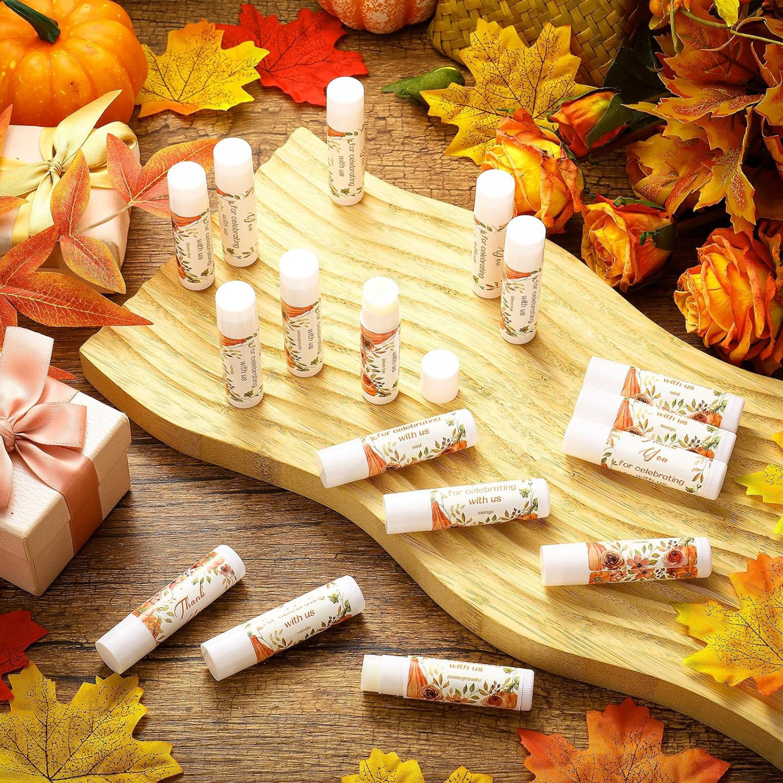 Dunzy 50 Pcs Mint Lip Balm: Bulk Thank You Gifts for Baby/Bridal Showers, Lip Care