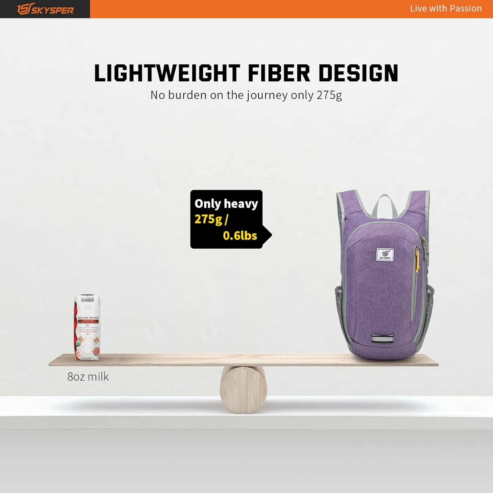 SKYSPER Small Daypack 10L Hiking Backpack Packable Lightweight Travel Day Pack for Women Men, Purple