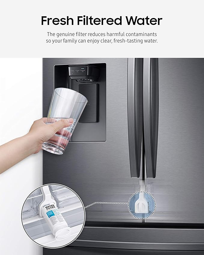 SAMSUNG DA29-00020B Genuine Filter for Refrigerator Water and Ice, Carbon Block Filtration for Clean, Clear Drinking Water, 6-Month Life, HAF-CIN/EXP (Choose Pack)