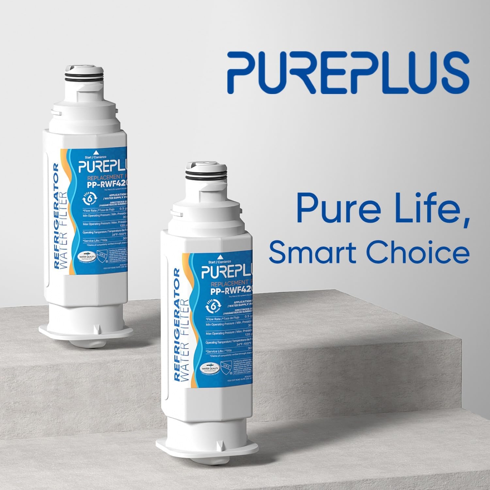 PUREPLUS DA97-17376B Replacement for Samsung HAF-QIN, HAF-QIN/EXP, DA97-08006C, RF23M8070SG, RF23M8070SR, Refrigerator Water Filter