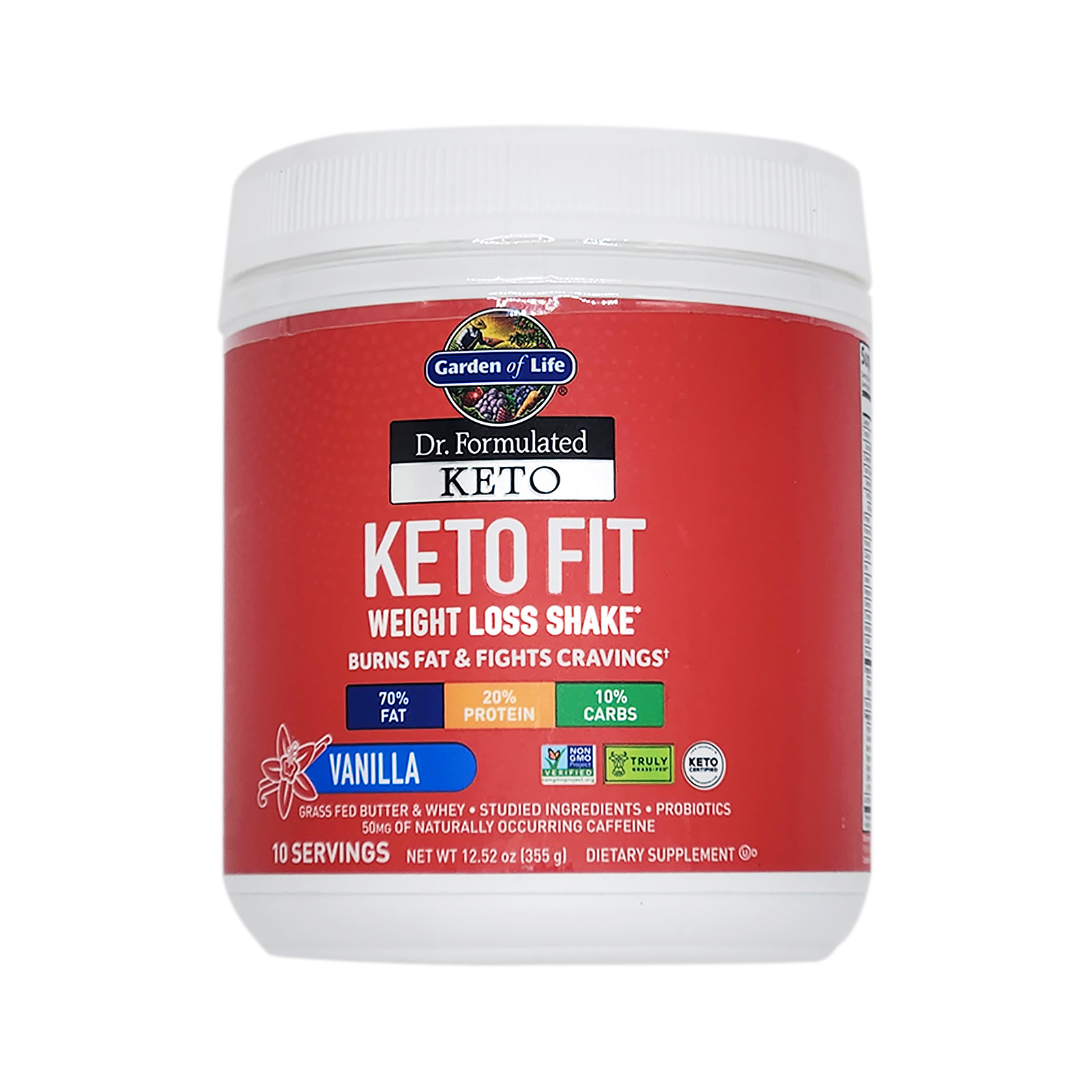 Dr. Formulated Keto Fit Powder Vanilla 12.52 Oz by Garden of Life