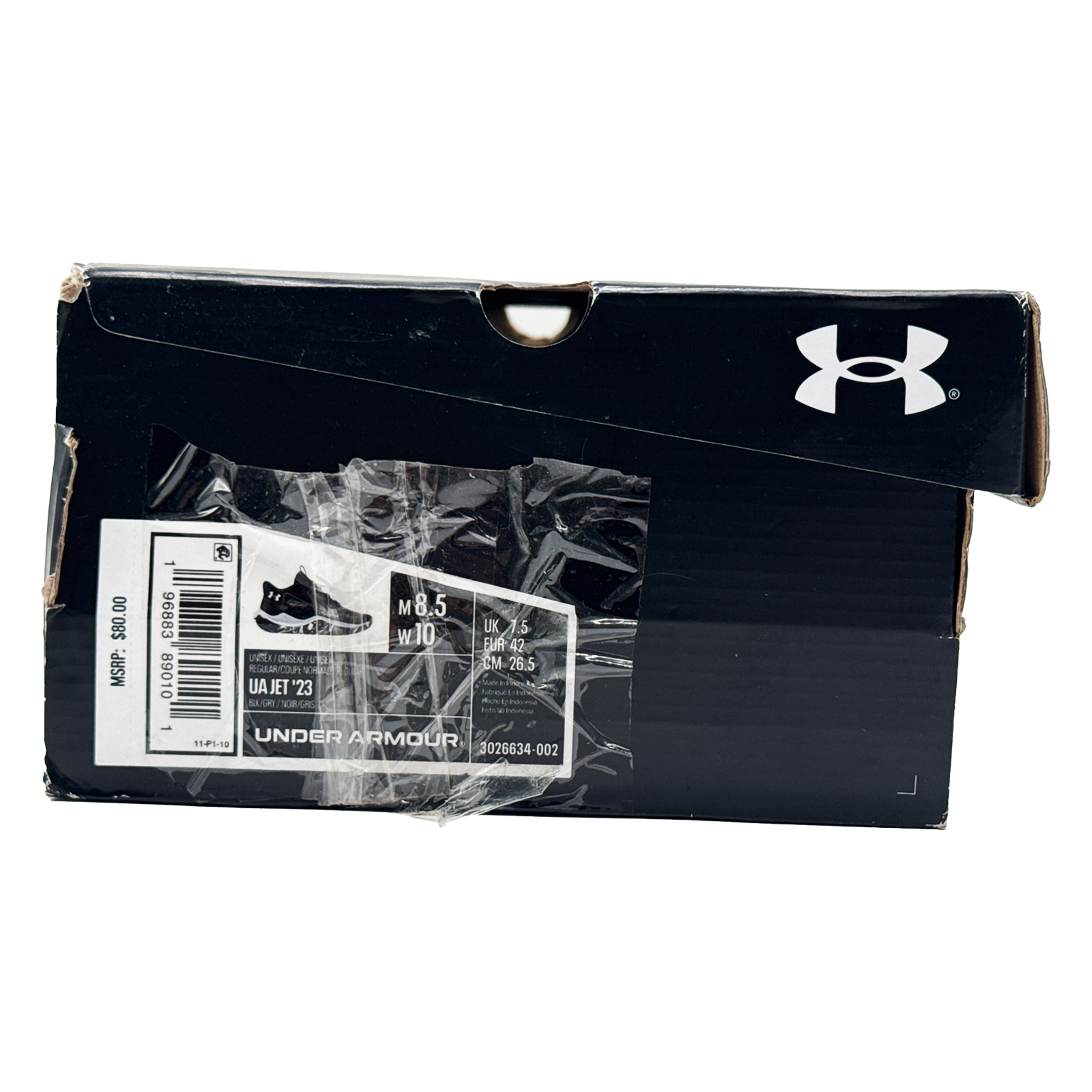 Under Armour Unisex-Adult Jet '23 Basketball Shoe Black/Jet Gray/White Men-8.5