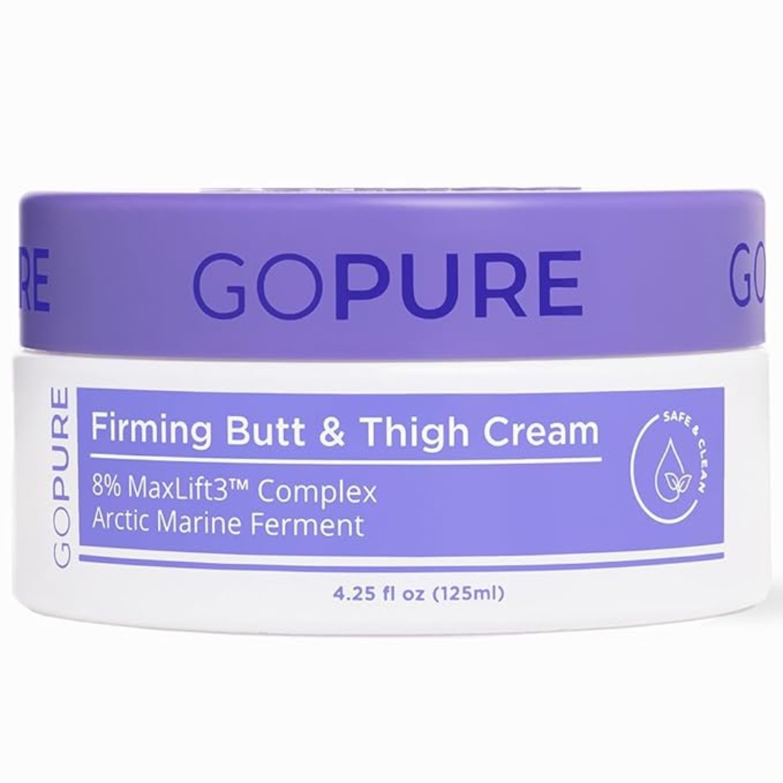 goPure Firming Butt & Thigh Cream – Smooths the look of dimpled texture, fades the look of stretch marks - Clinically Tested