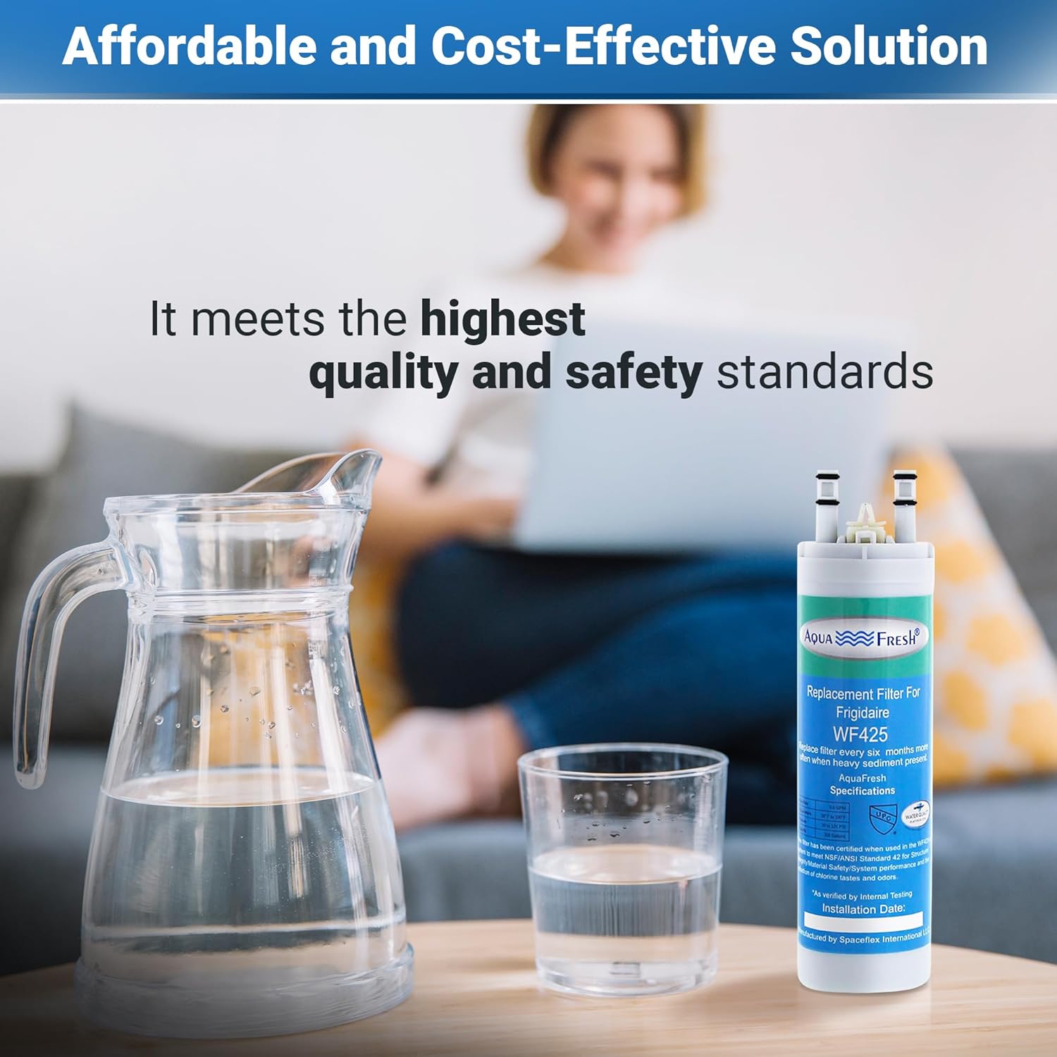 Aquafresh WF3CB Compatible Refrigerator Water Filter Replacement for WF3CB, PureSource 3, 706465, 242086201, 242086203, 242294501, 242069601, AP4567491, PS3412266, WF425