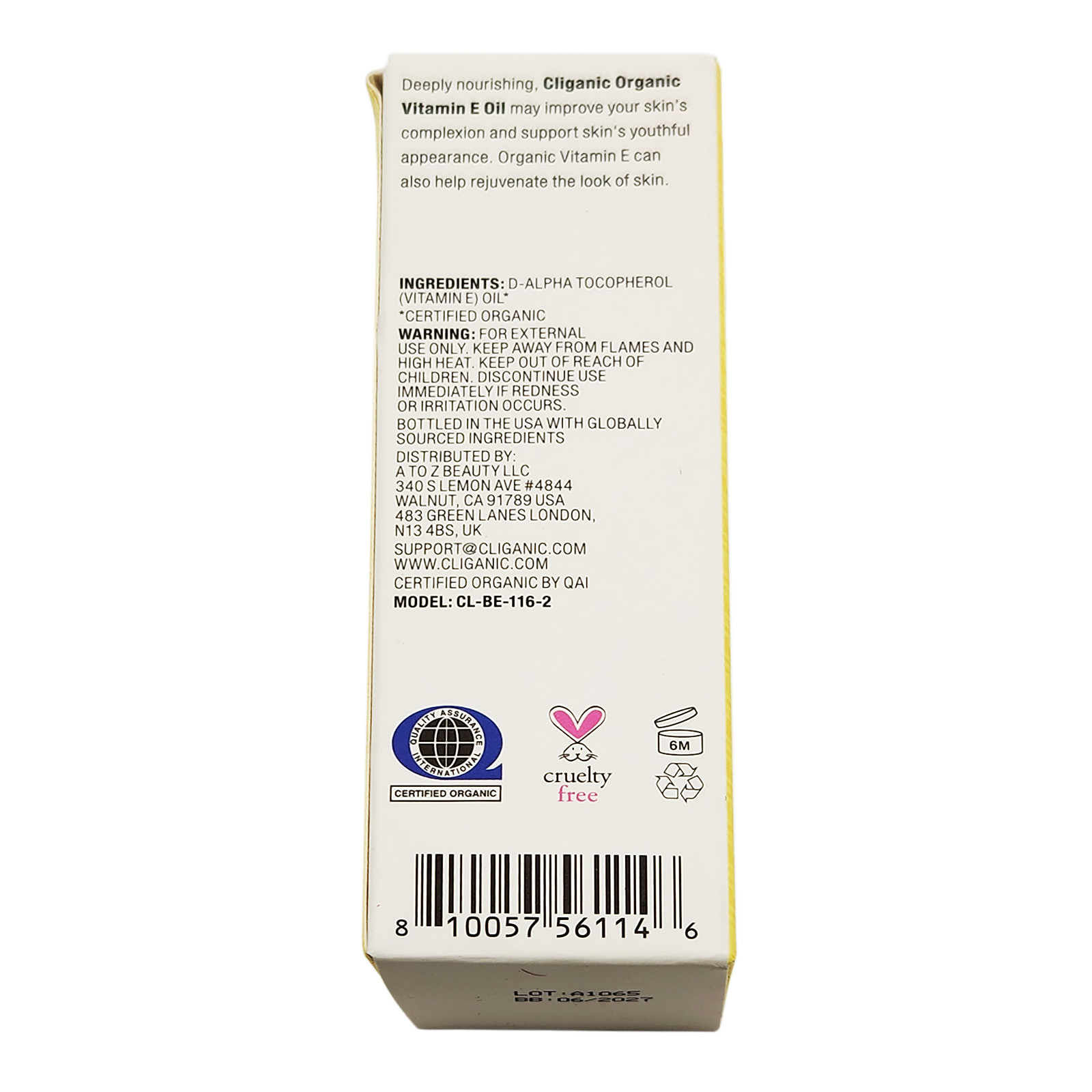 Cliganic Organic Vitamin E Oil - 2 fl oz / 60ml