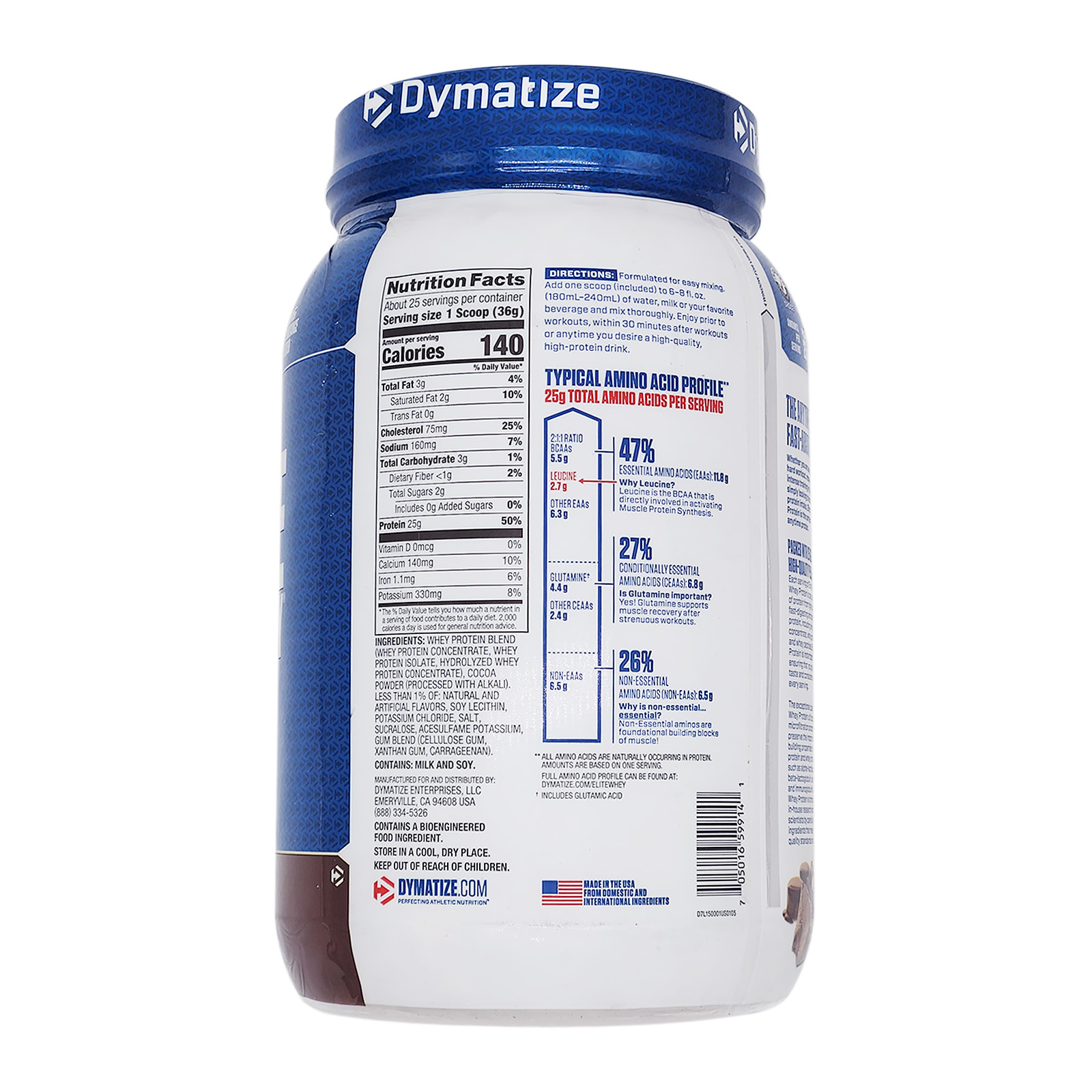 Dymatize Elite 100% Whey Protein Powder Rich Chocolate 25 Servings