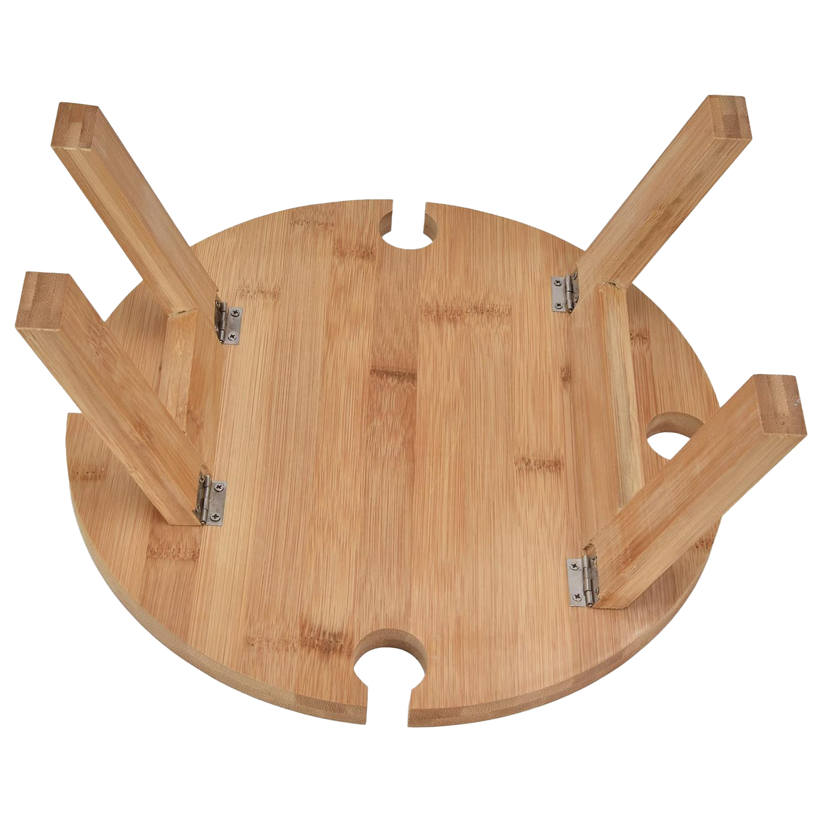 Jauarta Portable Bamboo Wine Table, Wooden Outdoor Folding Picnic Table with Wine Glass Holder, Portable Camping Wine Table Snack Tray