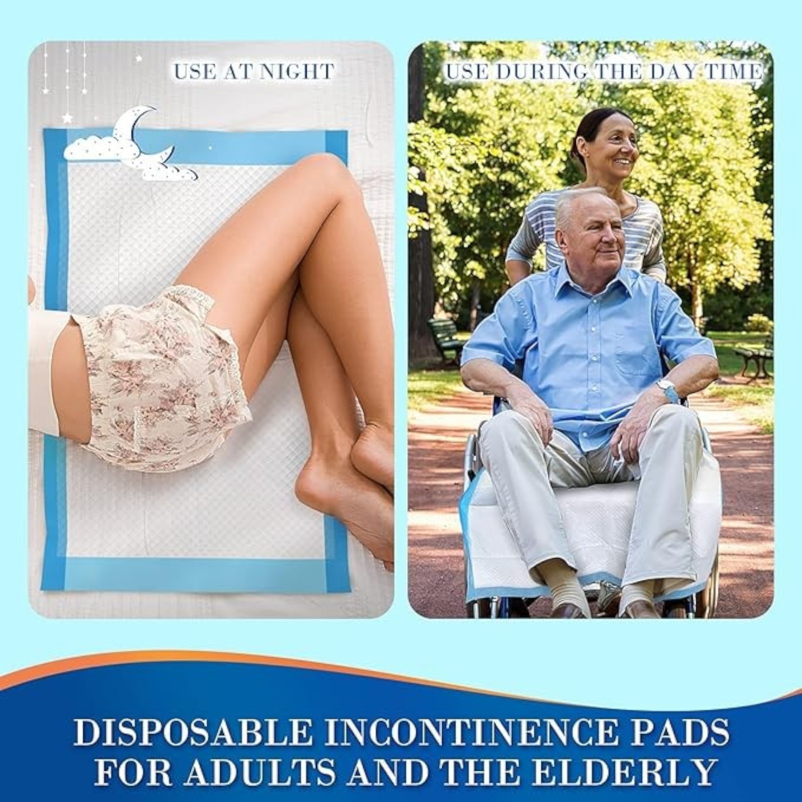 100 Count Chucks Disposable 23"x36" Leakproof Adults Incontinence Bed Pads, Waterproof Underpads for Elderly, Extra Large Puppy Pee Pad, Baby Changing Liner