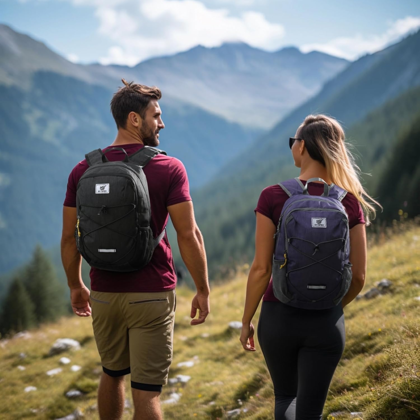 SKYSPER Small Hiking Backpack -12L Lightweight Packable Daypack for Travel Foldable Tear Resistant Backpacks for Women Men, Purple