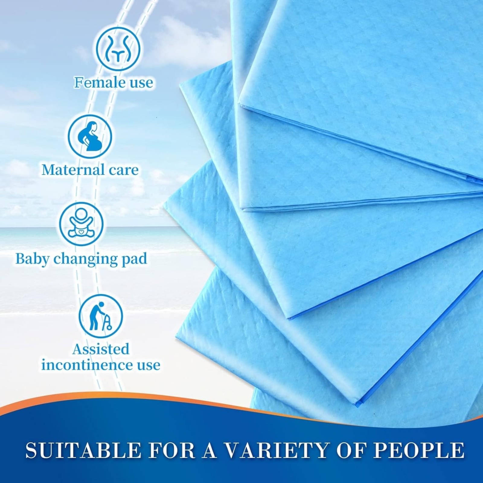 100 Count Chucks Disposable 23"x36" Leakproof Adults Incontinence Bed Pads, Waterproof Underpads for Elderly, Extra Large Puppy Pee Pad, Baby Changing Liner