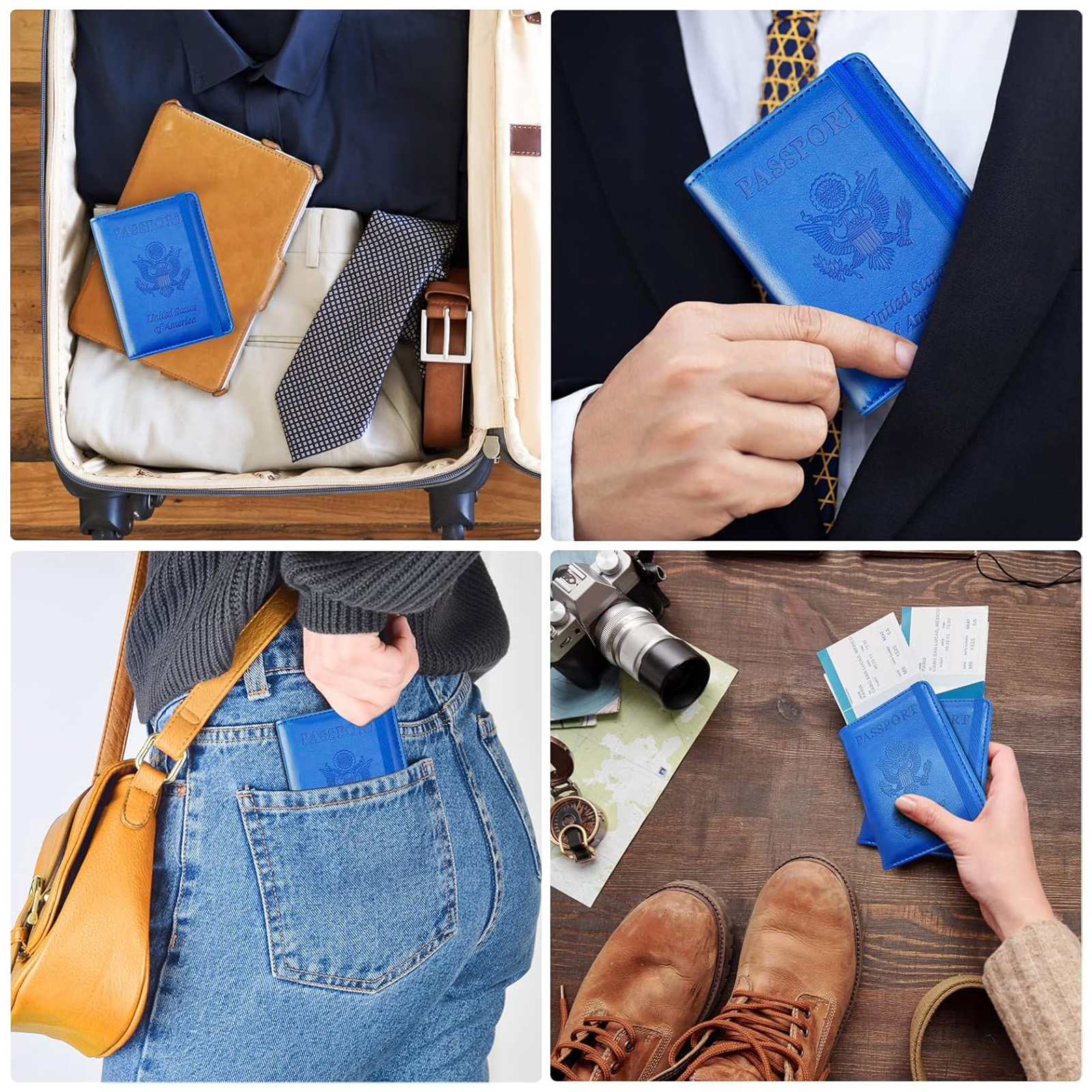 Wotec Passport and Vaccine Card Holder - Blue