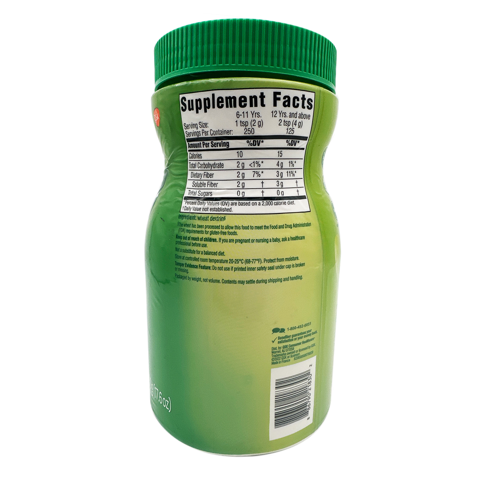 Benefiber Prebiotic Fiber Supplement 125 Powder Servings - 17.6 oz