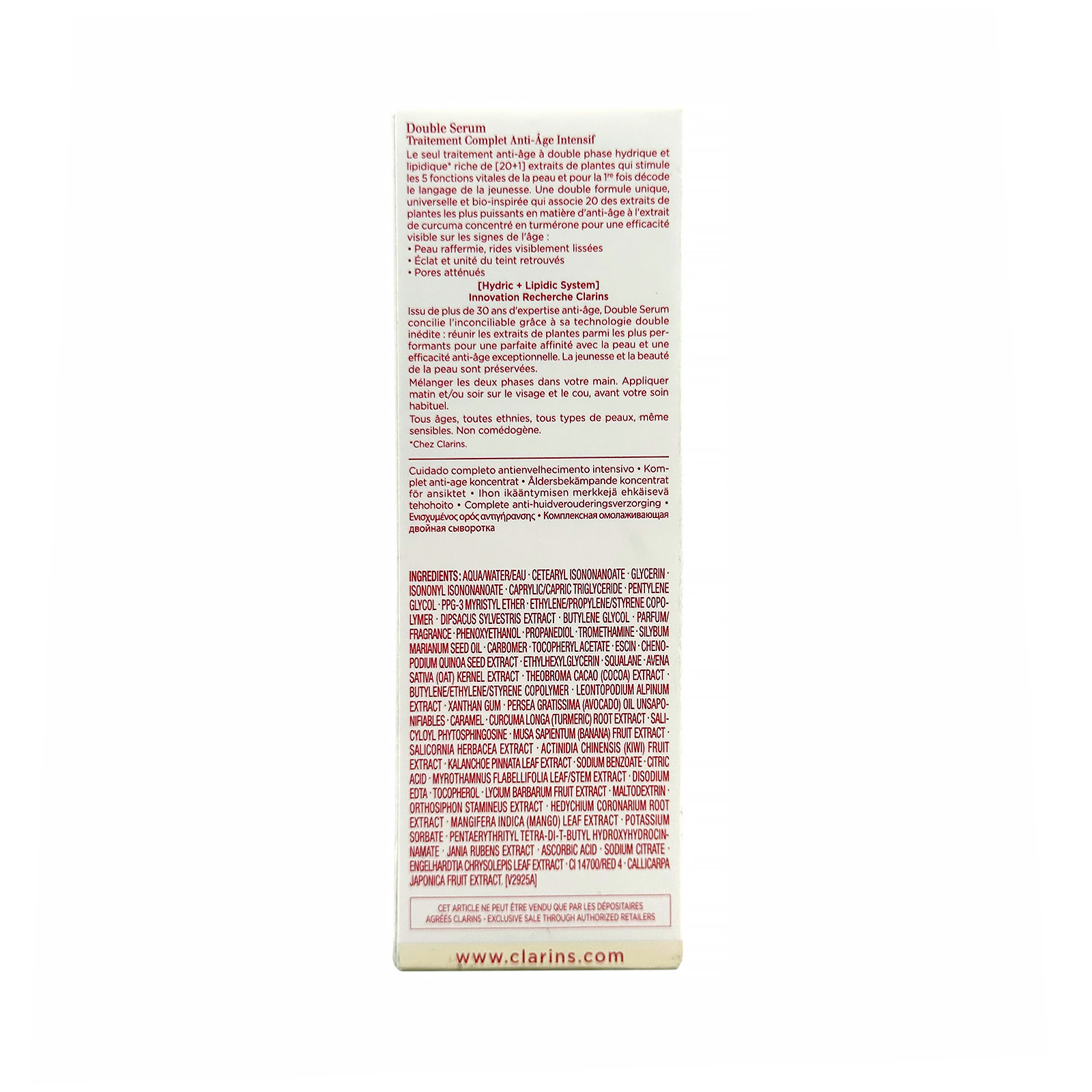 Clarins Anti Aging Double Serum Complete Age Control Concentrate 1.0 oz