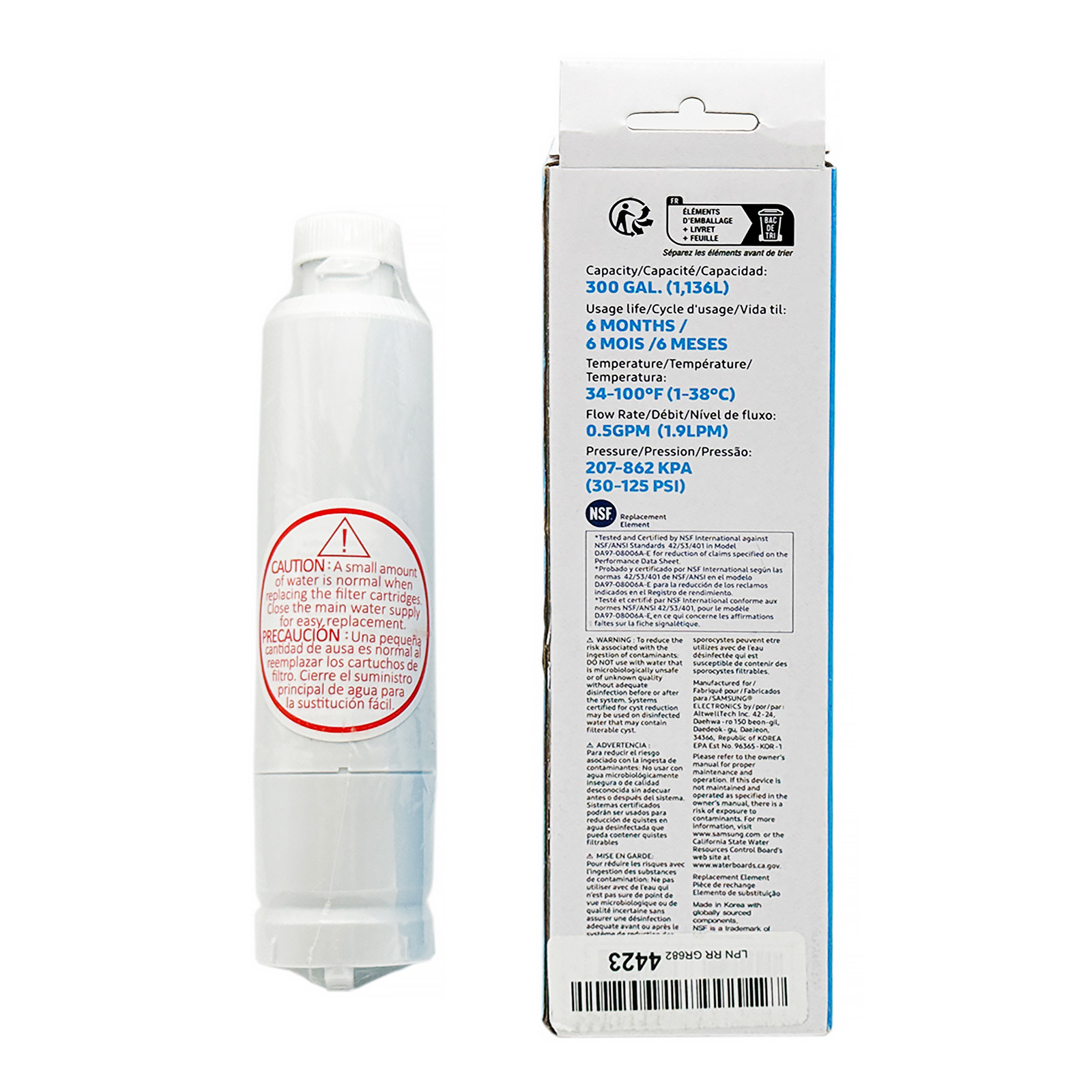 Samsung Refrigerator DA29-00020B HAF-CIN/EXP Fresh Water Filter Cartridge 1Pack