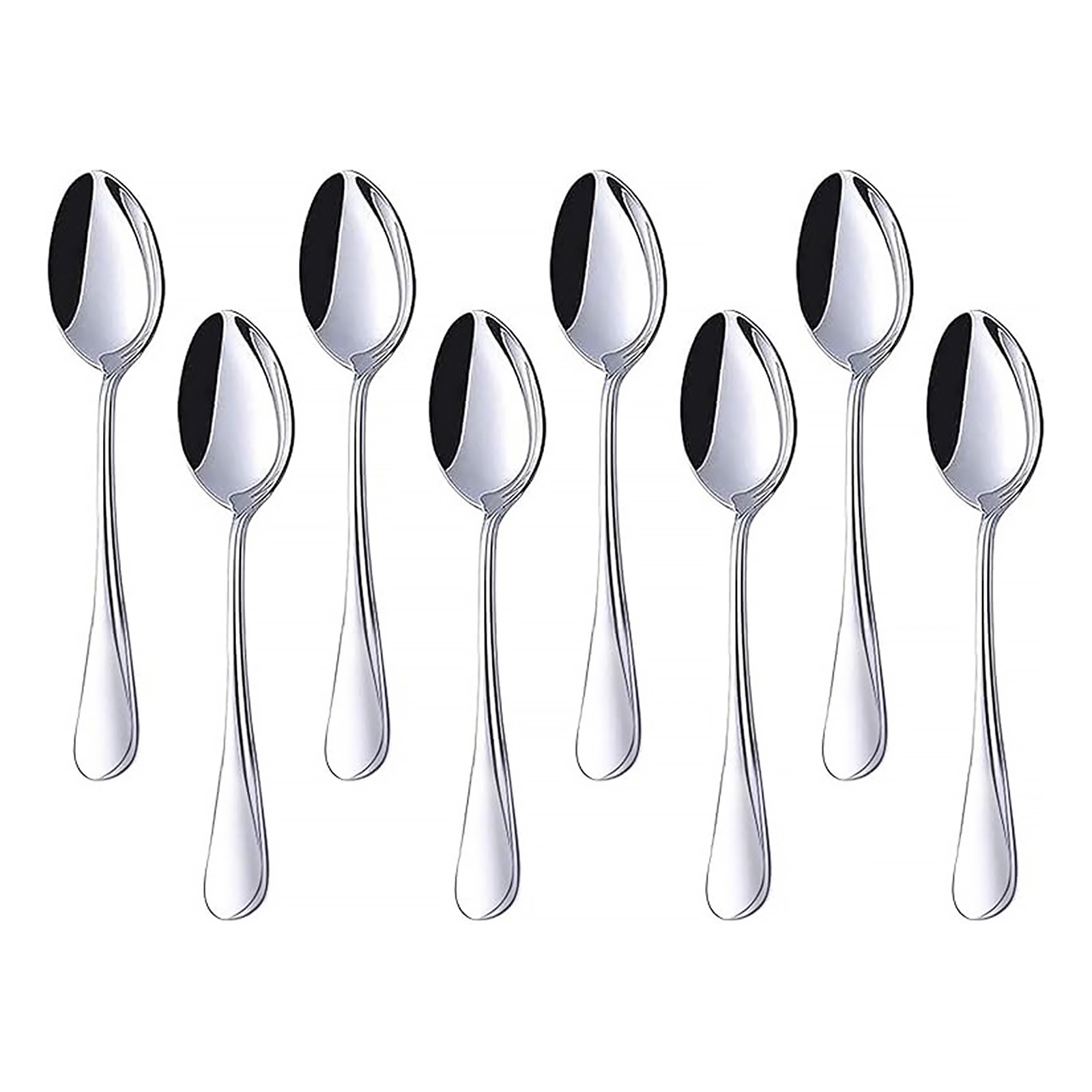 HANSGO Teaspoons Stainless Steel, 8 Piece Dinner Spoons Set 6.7 inches Dessert Spoons Use for Home, Kitchen or Restaurant