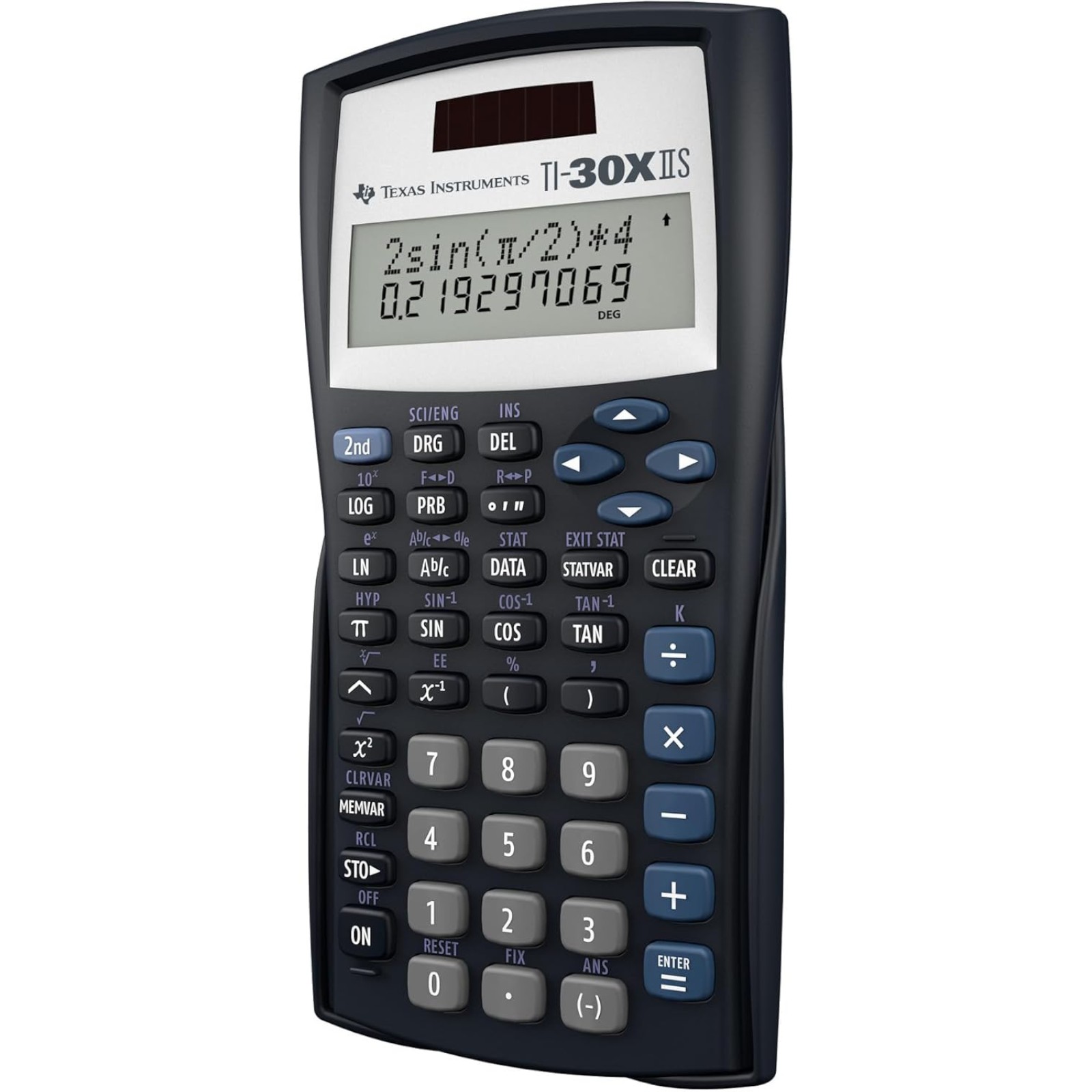 Texas Instruments TI-30XIIS Scientific Calculator, Black with Blue Accents