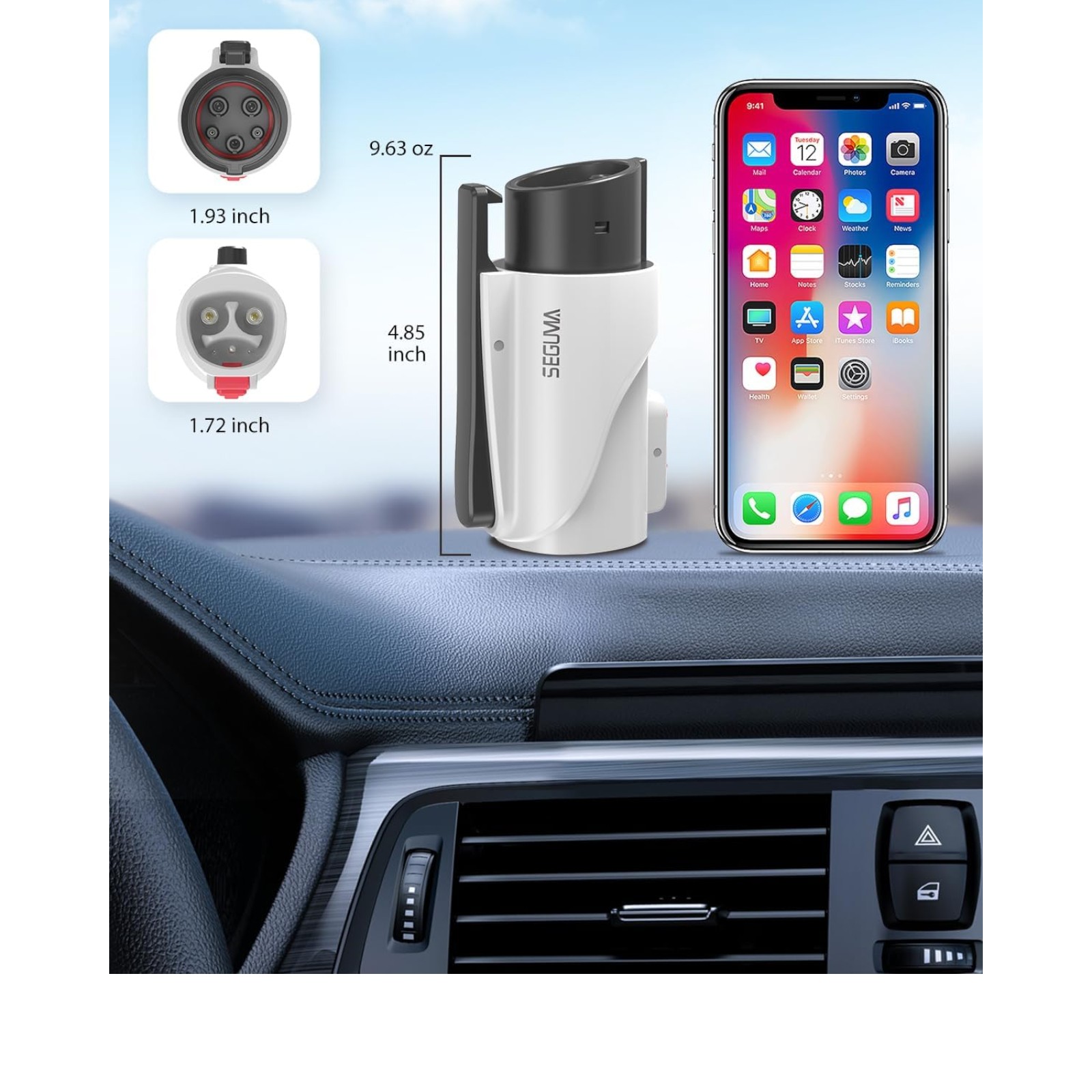 NACS to J1772 Adapter, Max 80Amp 250V J1772 EV Charging Adapter to Tesla Charger, Compatible with Tesla High Power Wall Connector, Home Mobile Chargers, Destination Charger, Suits for SAE J1772 EVs