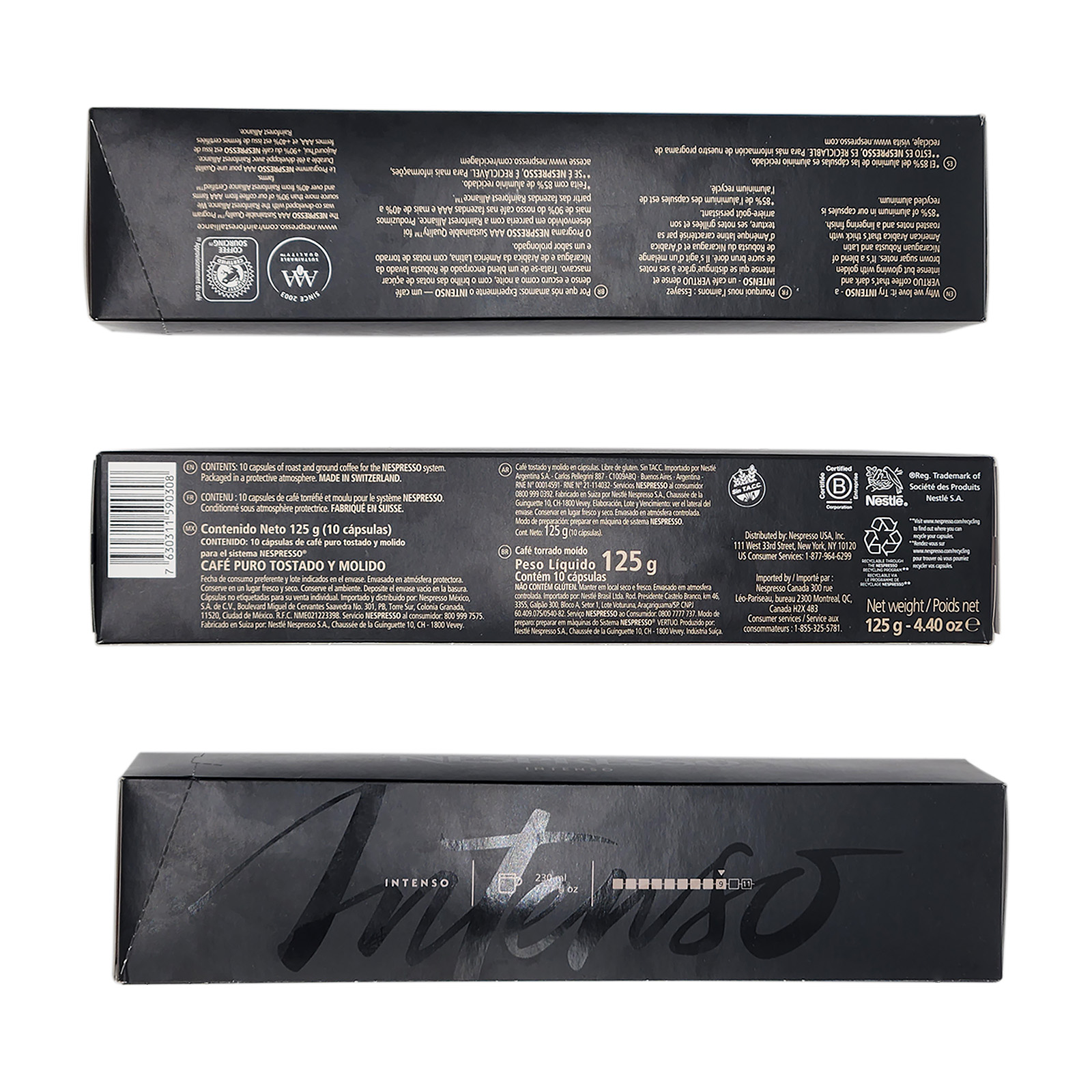 Nespresso Original Capsules Vertuo Intenso Dark Roast Coffee 10 Count (3 Pack)