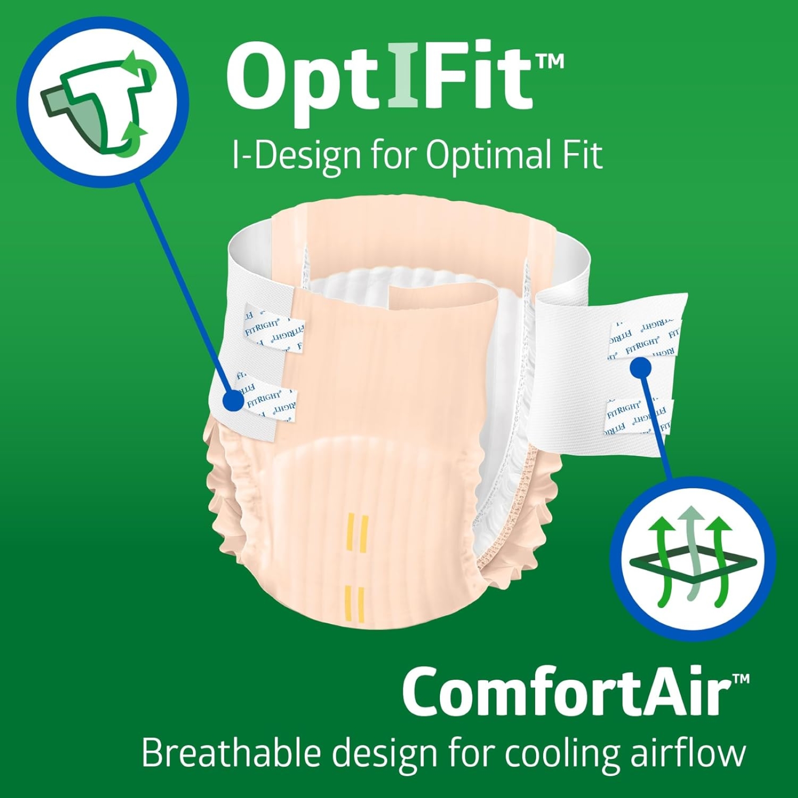 FitRight Ultra Absorbency Adult Diapers, FSA/HSA Eligible, 20 Count, Waist Size 20"-32", S, Incontinence Briefs for Men and Women, Disposable, Moisture Wicking, Leak Protection