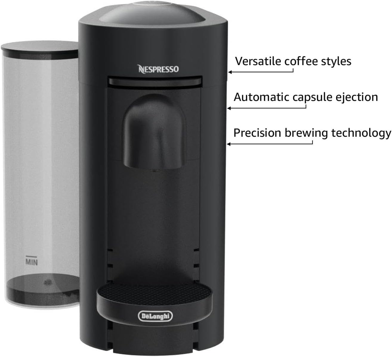 Nespresso VertuoPlus New Coffee and Espresso Machine by De'longhi, Limited Edition, Black Matte