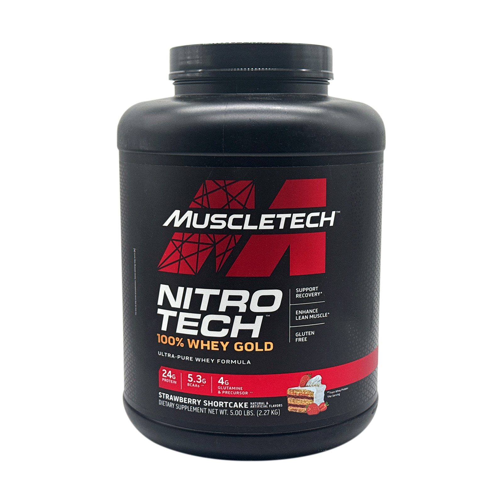 MuscleTech Nitro Tech - 100% Whey Gold - Strawberry Shortcake 5 lb Exp 05/2025