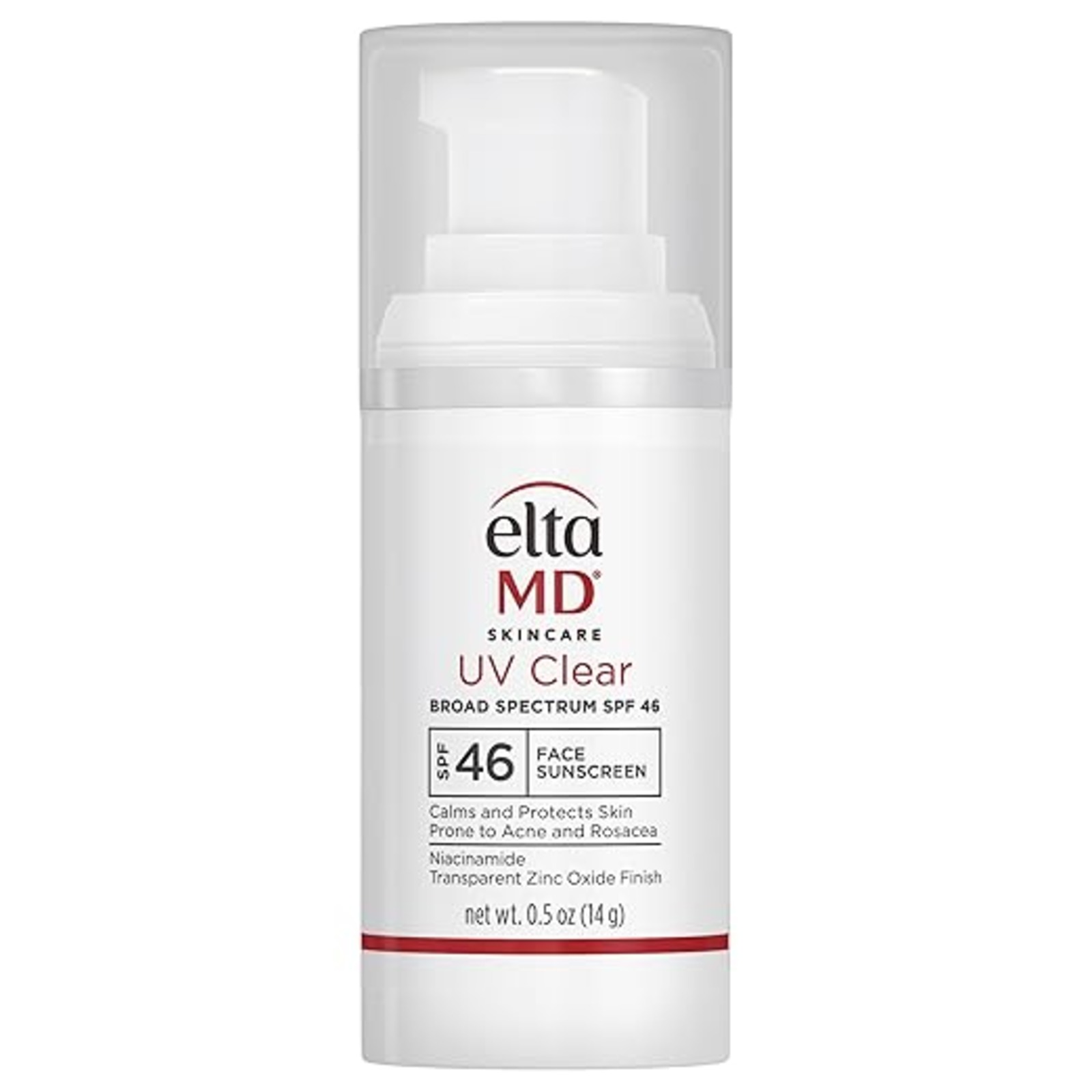 EltaMD UV Clear Face Sunscreen SPF 46, Oil-Free Sunscreen with Zinc Oxide, Dermatologist Recommended 0.5 Oz