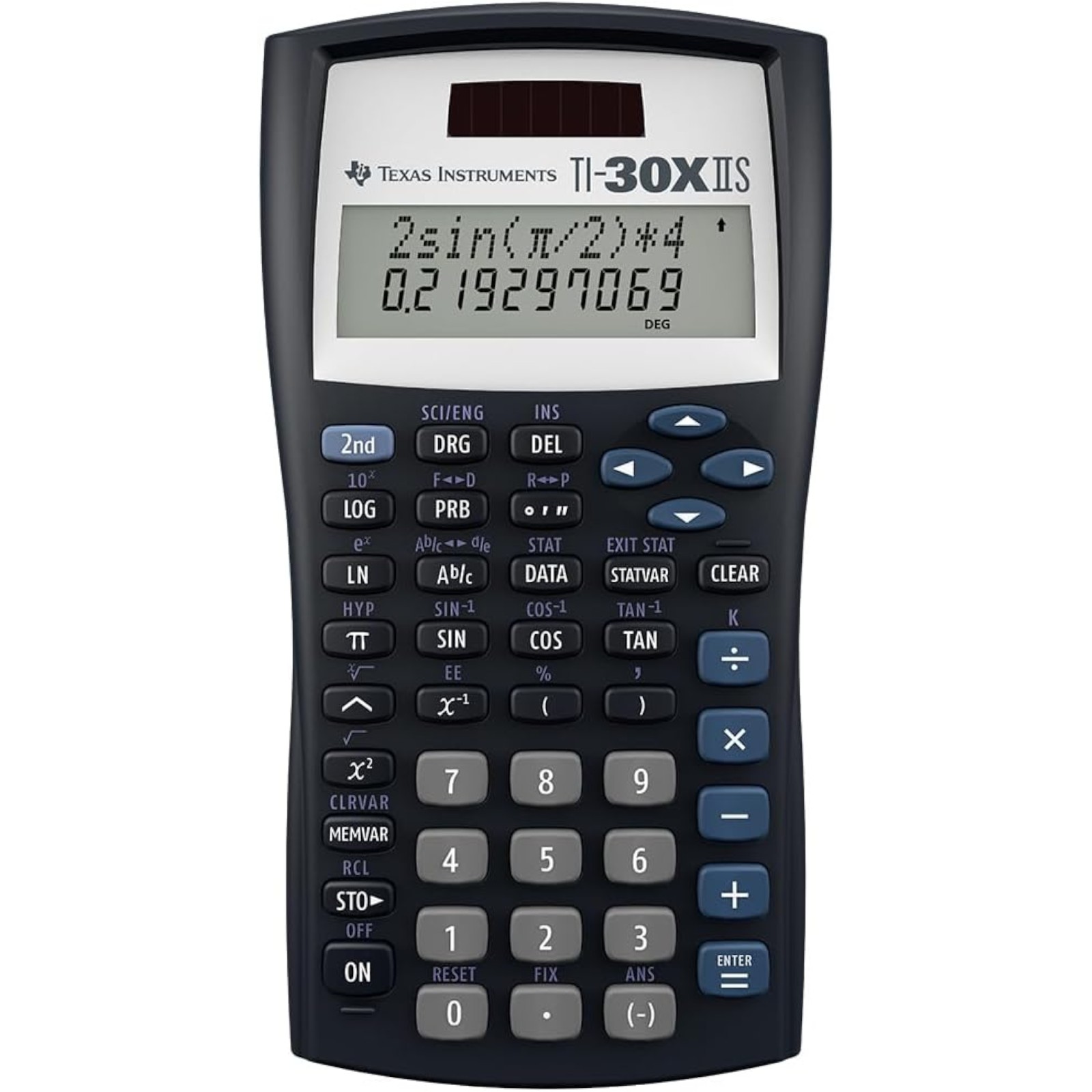 Texas Instruments TI-30XIIS Scientific Calculator, Black with Blue Accents