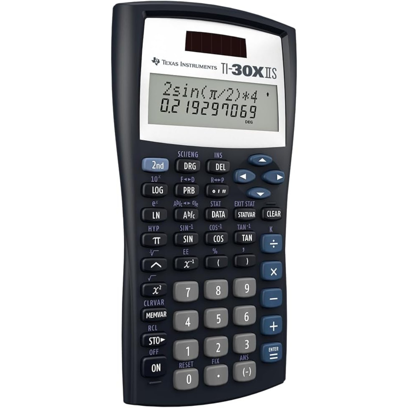 Texas Instruments TI-30XIIS Scientific Calculator, Black with Blue Accents