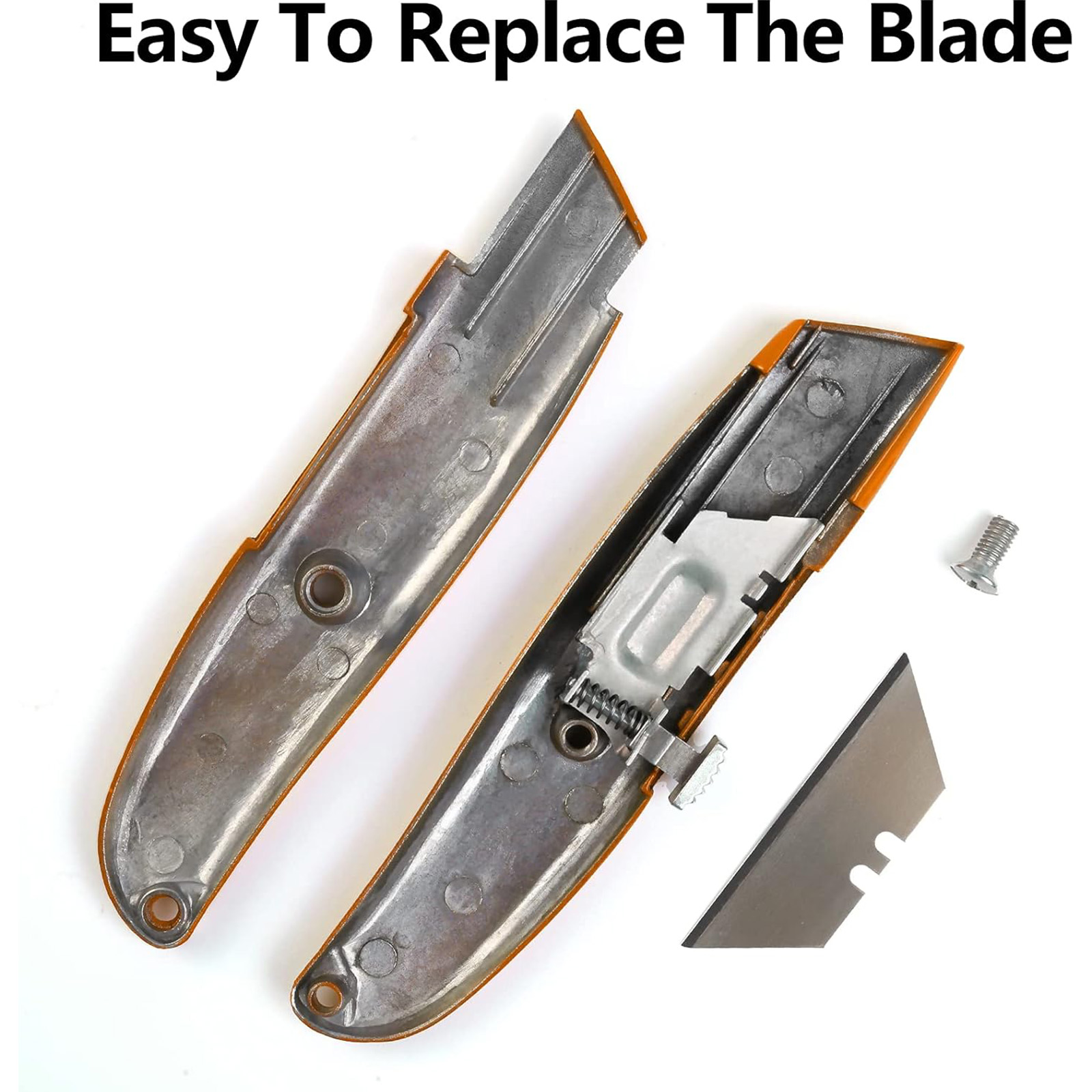 TIFICAL 2Pack Utility Knife Box Cutter Retractable Blade Heavy Duty (Orange)