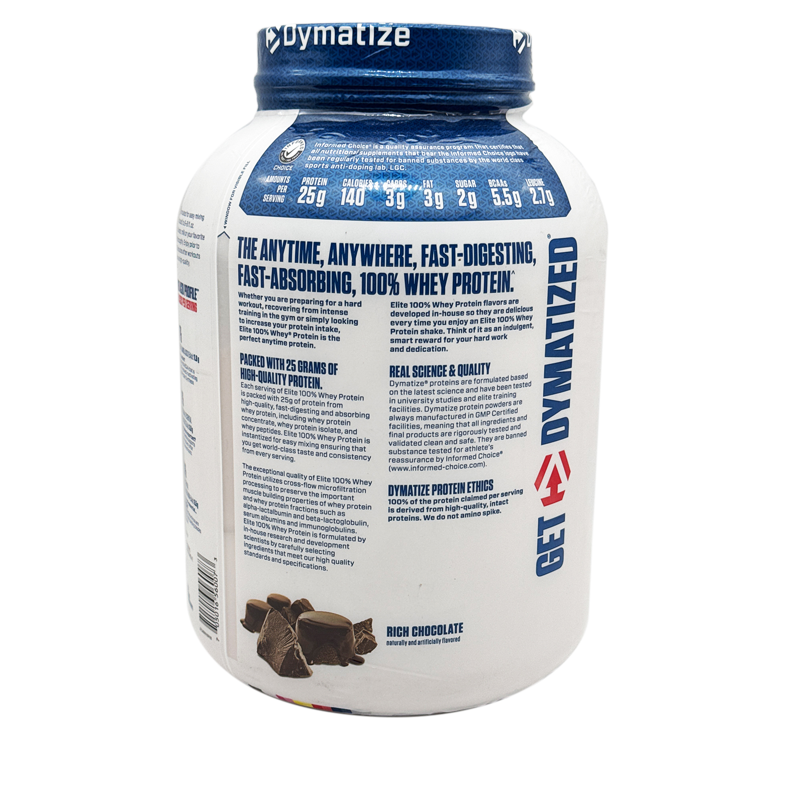 Dymatize Elite 100% Whey Protein Powder - Rich Chocolate - 5 lbs - 63 Servings