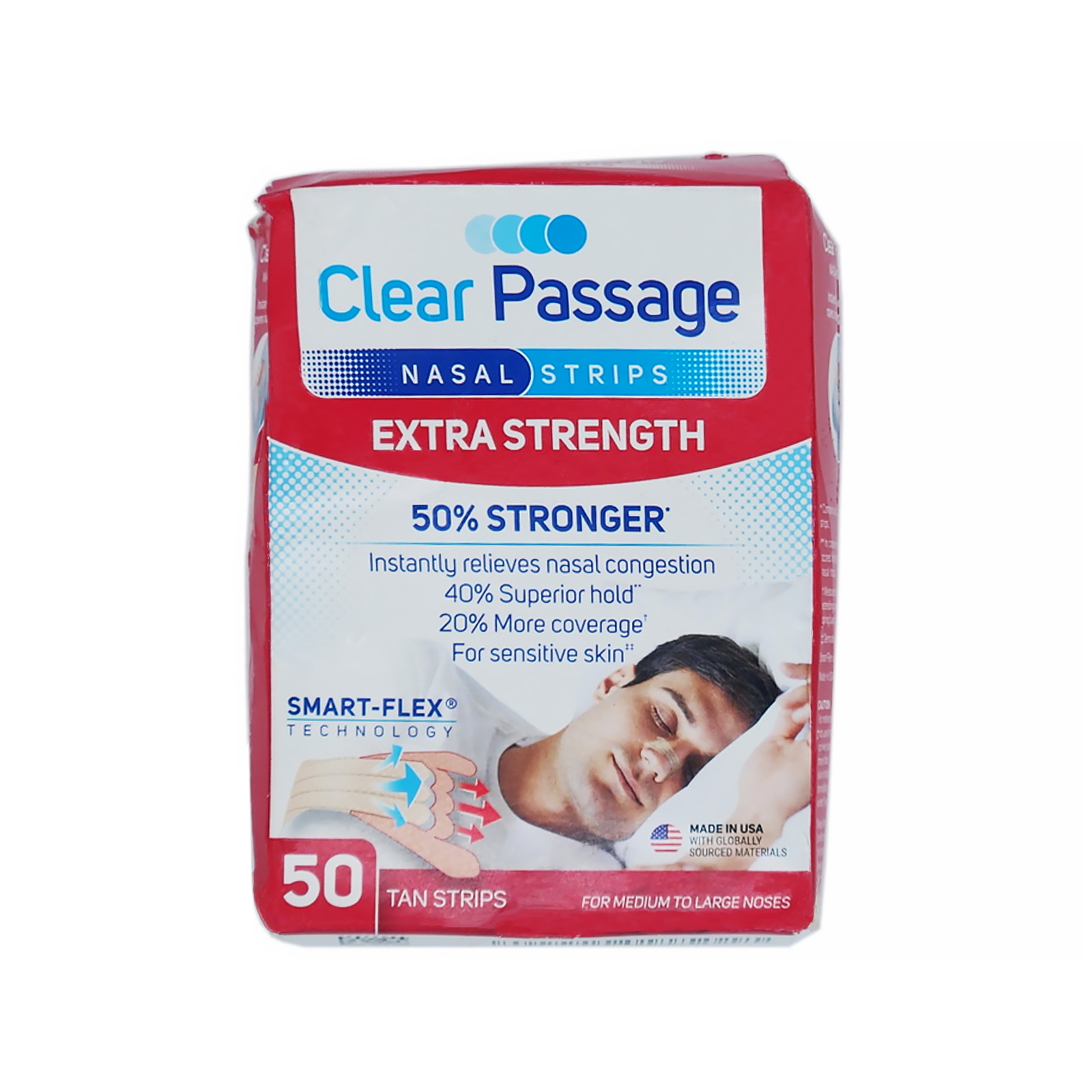 Clear Passage Nasal Strips Extra Strength, Tan, 50 Count