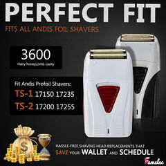 FAMELEC Andis ProFoil Lithium Replacement Foil & Cutters (2 Pack): For TS-1/TS-2, Titanium