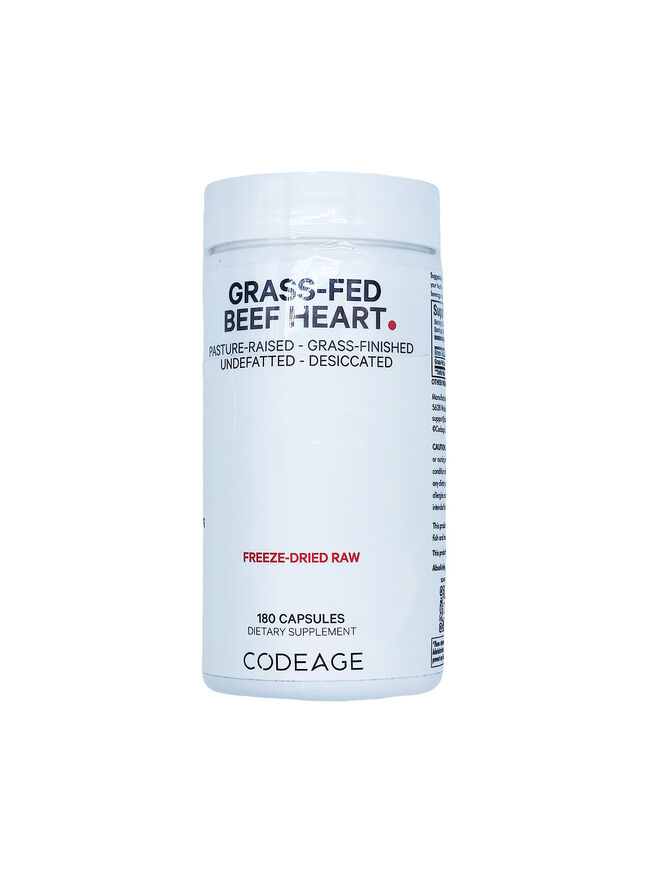 Codeage Grass-Fed Beef Heart Supplement, Freeze Dried, Pasture-Raised, 180 ct