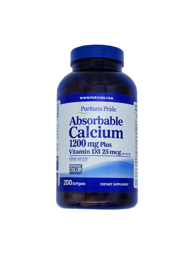 Puritan's Pride Absorbable Calcium 1200 mg with Vitamin D3 1000 IU -200 Softgels