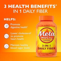 Metamucil, Psyllium Husk Capsules, 300 Capsules, 3-in-1 Fiber Supplement, Daily Psyllium Husk Fiber Capsules Help Support Digestive Health by Promoting Regularity, Help Supplement Daily Fiber Intake