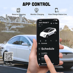 Tera Electric Vehicle Charger for Tesla: Level 2 32A 240V for NACS All Models 3 Y S X NEMA 14-50 Plug Portable & Wall Connector Dual Use Wi-Fi Enabled 25FT Cable P01_NACS Black