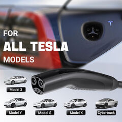 Tera Electric Vehicle Charger for Tesla: Level 2 32A 240V for NACS All Models 3 Y S X NEMA 14-50 Plug Portable & Wall Connector Dual Use Wi-Fi Enabled 25FT Cable P01_NACS Black