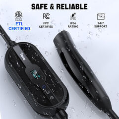 Tera Electric Vehicle Charger for Tesla: Level 2 32A 240V for NACS All Models 3 Y S X NEMA 14-50 Plug Portable & Wall Connector Dual Use Wi-Fi Enabled 25FT Cable P01_NACS Black