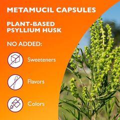 Metamucil, Psyllium Husk Capsules, 300 Capsules, 3-in-1 Fiber Supplement, Daily Psyllium Husk Fiber Capsules Help Support Digestive Health by Promoting Regularity, Help Supplement Daily Fiber Intake