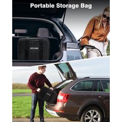 SEGUMA Level 1/2 EV Charger, 16Amp Electric Car Charger Portable EV Charger 25FT Cable with NEMA 6-20 Plug and NEMA 5-15 Adapter, Home Mobile EV Charging Station for J1772 BEVs/PHEVs 110V-240V(Silver)