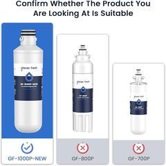 GLACIER FRESH LT1000PC Replacement Water Filter, Compatible with LT1000PC/PCS, LT1000PC, LT-1000PC, MDJ64844601, ADQ747935 ADQ74793504 Filter and LT120F ADQ73334008 Fresh Air (3+3)