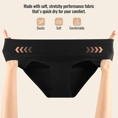 Carer Period Underwear for Women Heavy Flow Womens Leak Proof Menstrual Underwear 50-100ml Absorbent Period Panties Reusable Washable Incontinence Briefs, 2pk-L (Black/Beige)