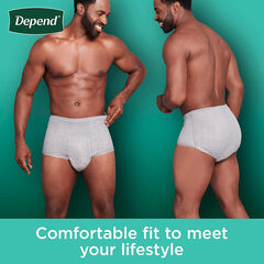 Depend Fresh Protection Adult Incontinence Underwear for Men, Disposable, Maximum, Large, Grey, 28 Count, Packaging May Vary