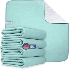 AbsorbEase® Washable Underpads 34"x36" - Waterproof, Ultra-Absorbent Incontinence Bed Pads for Adults, Seniors, Kids, Pets, Reusable Pee Pads, Odor Neutralizing, Latex-Free, USA Made (Pack of 4)