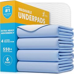GREEN LIFESTYLE Washable Underpads - Large Bed Pads for use as Incontinence Bed Pads, Reusable Pet Pads, Great for Dogs, Cats, Bunny, Seniors Bed Pad (Pack of 4 - 30x34)