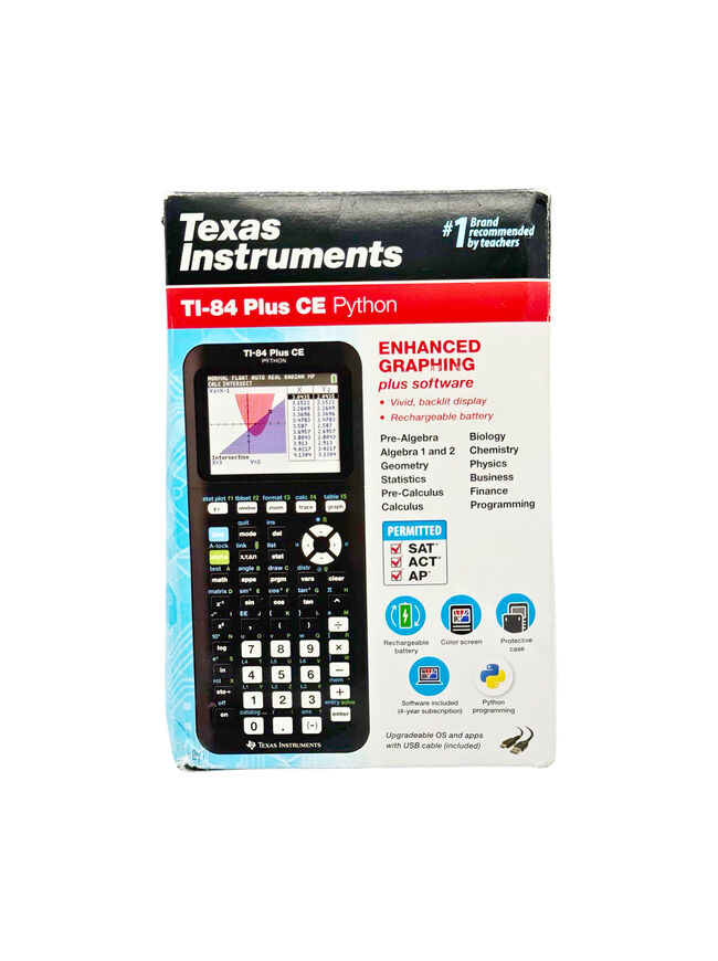 Texas Instruments TI-84 Plus CE Python - Enhanced Graphing Calculator - Black/Grey