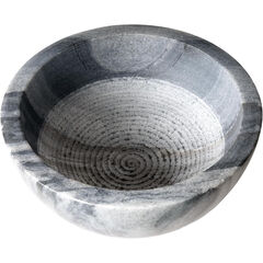 Lather & Wood Marble Shaving Cream Bowl - Premium Stone Holds Heat with Lather Ridges - Gray